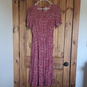 Grecerelle Red Floral Dress. Size L